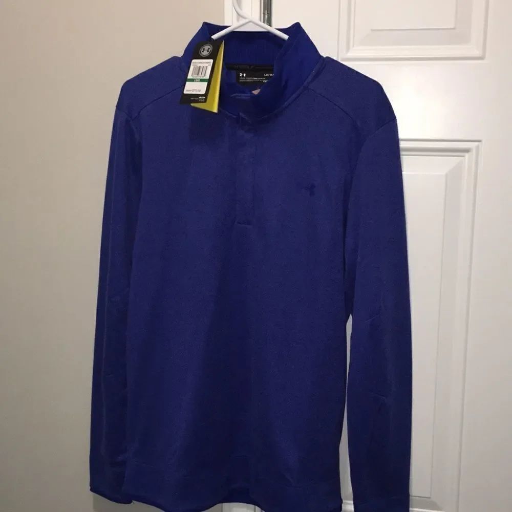 Royal Blue LS Under armour Coldgear golf shirt LG
